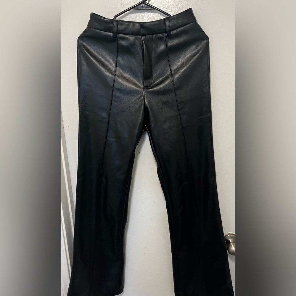 Faux leather trousers